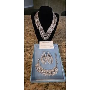 David Tutera Wedding Jewelry 3 Piece Set Necklace Bracelet‎ Earrings